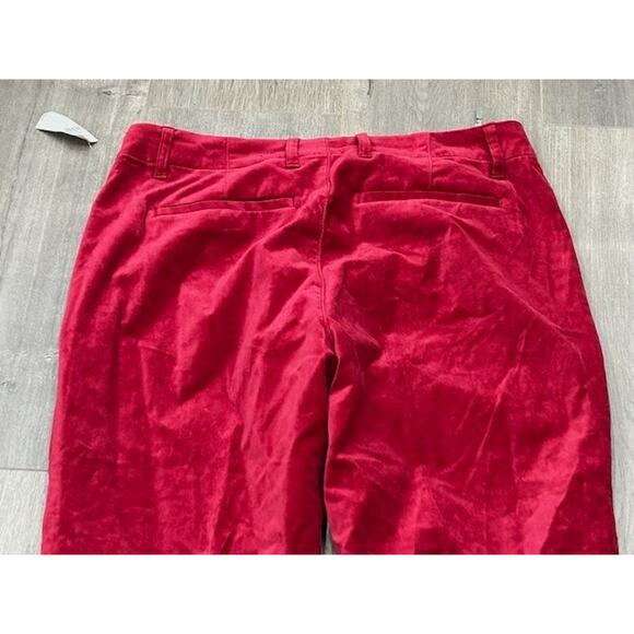 NWT GAP Womens Downtown Velvet Pants Straight Leg Flat Front Career Red Size 8 - Picture 3 of 11